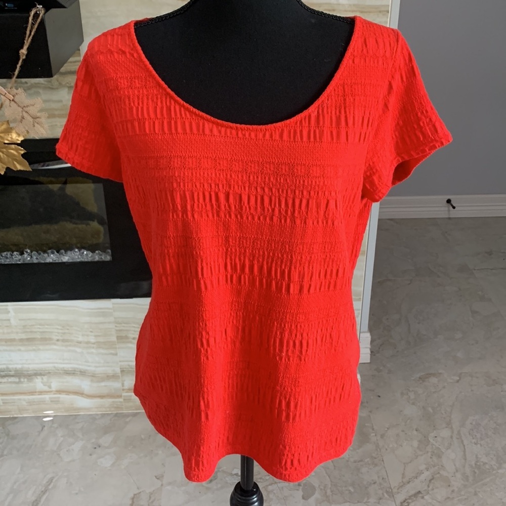 Women’s Lauren Ralph Lauren Orange Crochet‎ Blouse Size XS (237)